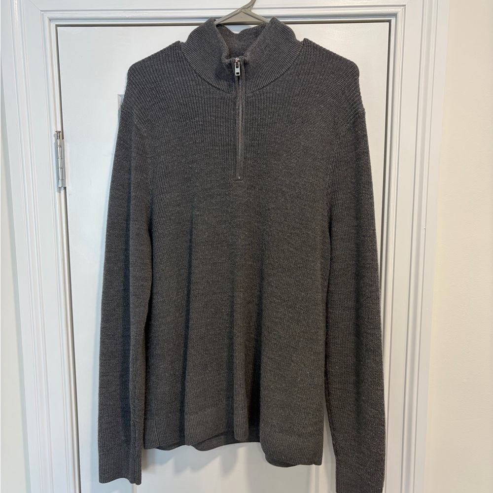 Abercrombie & Fitch Dark Gray Half-Zip Sweater
